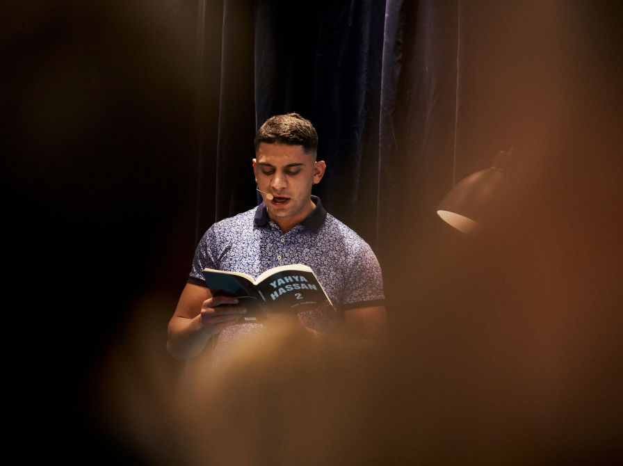 Billede af Yahya Hassan fra Bogforum 2019. Foto: Martin Hansen, Gyldendal